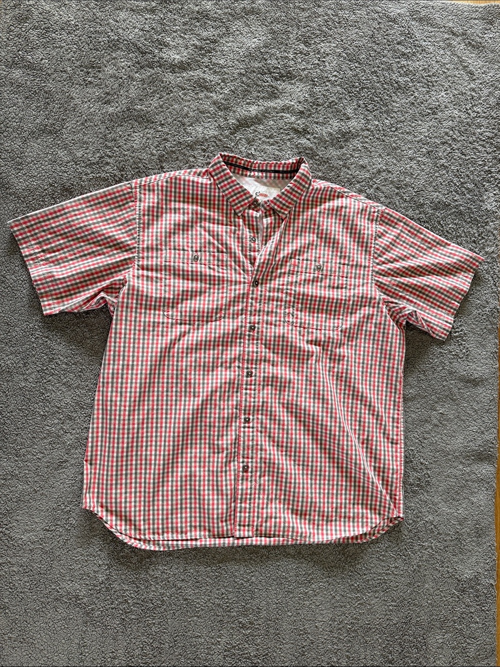 Bass Pro Shops Red and White Check Short-Sleeve Button-Down Shirt